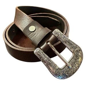 Vintage Bata Leather Western Belt Italy